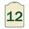 Signmission Sign with Number 12 Heavy-Gauge Aluminum Architectural Sign, 24" x 18", TG-1824-22910 A-DES-TG-1824-22910 - alternate 1